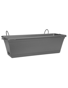 JARDINERA BALCON+BANDEJA ANTRACITA 40 CM