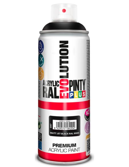 PINTURA AER ACR. NEGRO SIGNAL MATE RAL 9004 400 ML