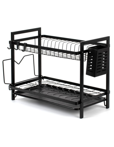 ESCURREPLATOS METAL NEGRO 49X25X34CM