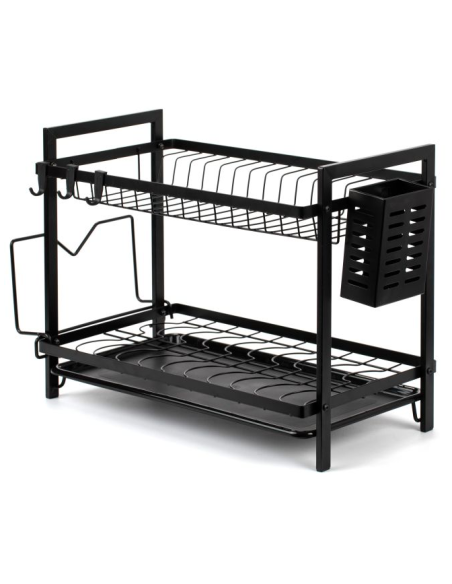 ESCURREPLATOS METAL NEGRO 49X25X34CM