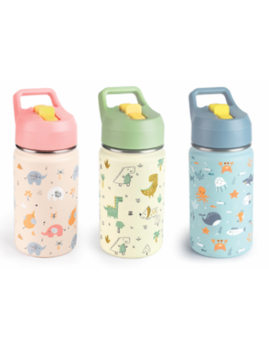 BOTELLA TERMO C/BOQUILLA INFANTIL KOMIK SURTID 360 ML