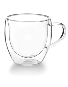 TAZA CAFE VIDRIO DOBLE PARED PACK 2 220 ML