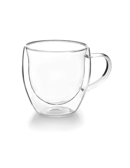 TAZA CAFE VIDRIO DOBLE PARED PACK 2 220 ML