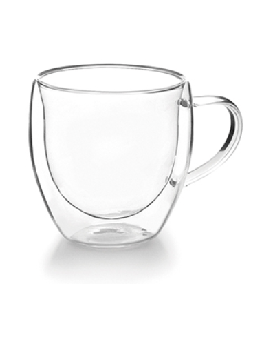 TAZA CAFE VIDRIO DOBLE PARED PACK 2 150 ML