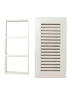 REJILLA EMP SHUN C/PESTAÑA + MARCO ABS BLANCO VRAC 13,3 X26