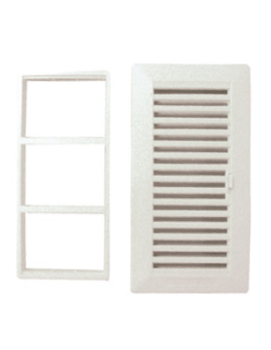 REJILLA EMP SHUN C/PESTAÑA + MARCO ABS BLANCO VRAC 13,3 X26
