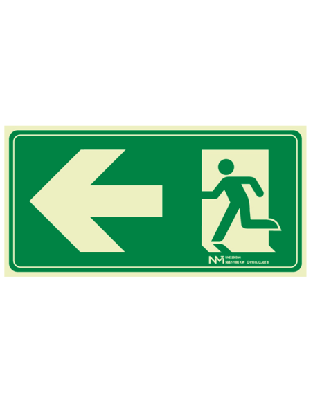 SEÑAL EVACUACIÓN FLECHA IZQUIERDA PVC CLASE B 100X40X120