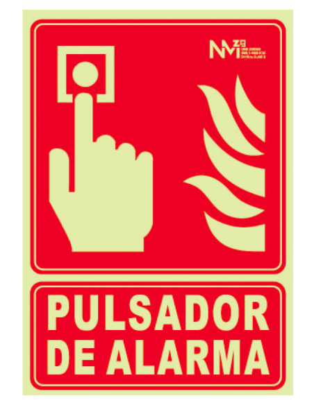 SEÑAL PULSADOR PVC CLASE B 210X300MM
