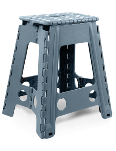 TABURETE MULTIUSO PLEGABLE GRIS 42X41.5X59