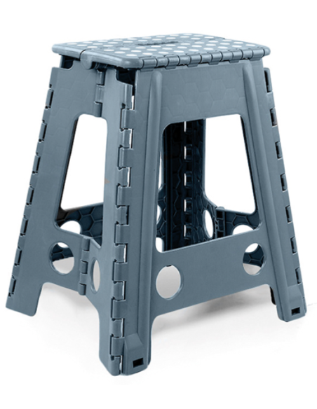 TABURETE MULTIUSO PLEGABLE GRIS 42X41.5X59
