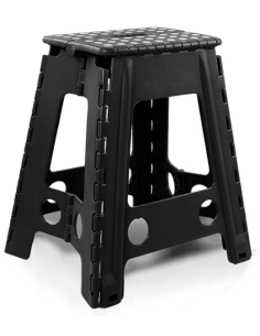 TABURETE MULTIUSO PLEGABLE NEGRO 42X41.5X59