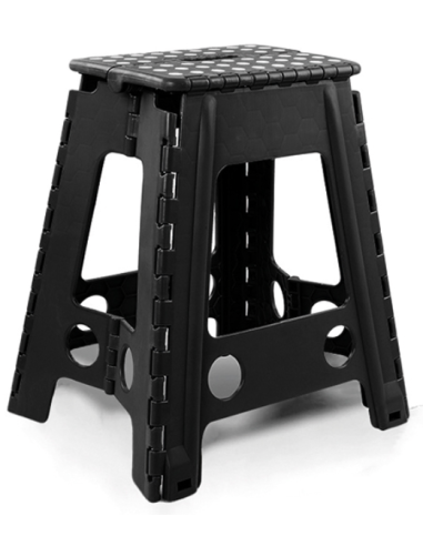 TABURETE MULTIUSO PLEGABLE NEGRO 42X41.5X59