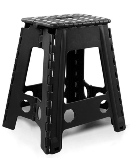 TABURETE MULTIUSO PLEGABLE NEGRO 42X41.5X59
