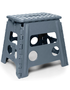 TABURETE MULTIUSO PLEGABLE GRIS 49X37X46