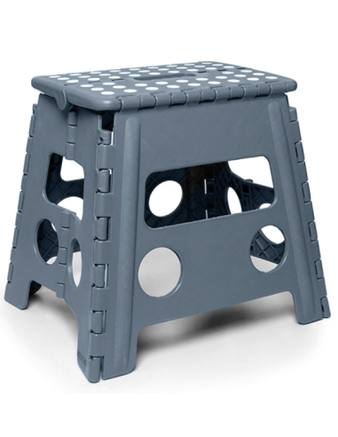 TABURETE MULTIUSO PLEGABLE GRIS 49X37X46