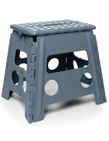 TABURETE MULTIUSO PLEGABLE GRIS 49X37X46