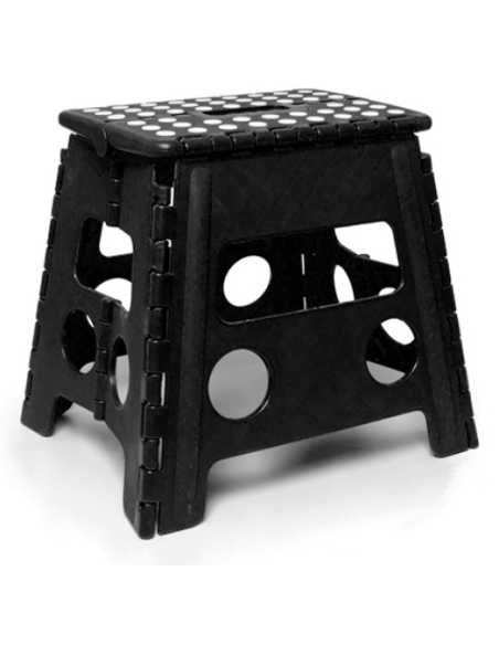 TABURETE MULTIUSO PLEGABLE NEGRO 49X37X46