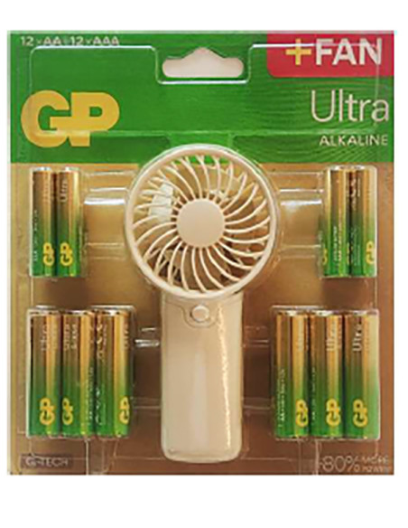 PACK 24 PILA ALCALI. AA LR06+AAA LR03+VENTILADOR 1,5 V