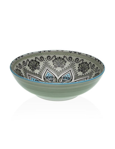 ENSALADERA PORCELANA VERDE SET-6 22,5 CM