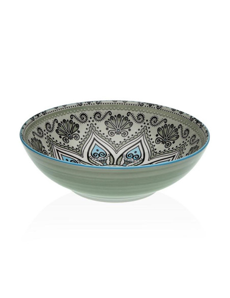 ENSALADERA PORCELANA VERDE SET-6 22,5 CM