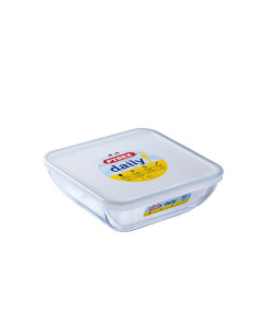 FUENTE CUADR VIDRIO C/TAPA DAILY 2 L 20X20 CM