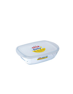 FUENTE RECTANG VIDRIO C/TAPA DAILY 2,5 L 28X20 CM