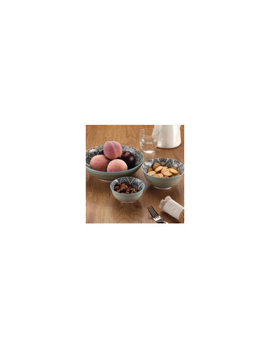 ENSALADERA PORCELANA VERDE SET-6 22,5 CM