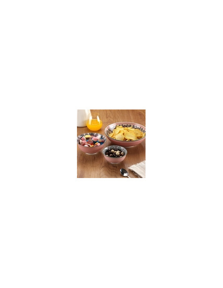 ENSALADERA PORCELANA ROSA SET-6 22,5 CM