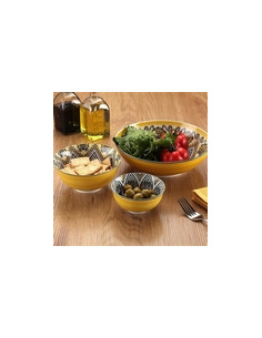 ENSALADERA PORCELANA AMARILLO SET-6 22,5 CM 2
