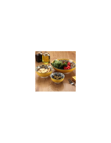 ENSALADERA PORCELANA AMARILLO SET-6 22,5 CM