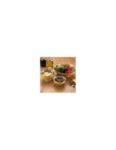 ENSALADERA PORCELANA AMARILLO SET-6 22,5 CM