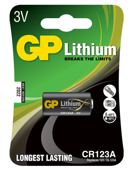 PILA LITHIUM CYLINDRICAL CR-123A GP