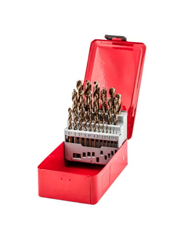 ESTUCHE 25 BROCA COBALTO HSS-G DIN338 1-13 MM