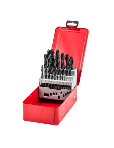 ESTUCHE 25 BROCAS METAL HSS-R DIN338 1-13 MM