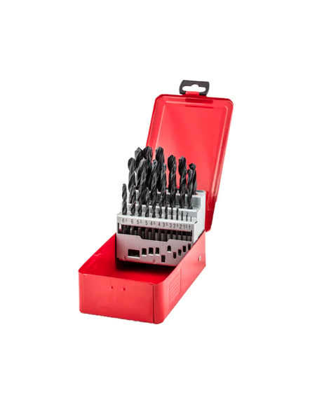 ESTUCHE 25 BROCAS METAL HSS-R DIN338 1-13 MM