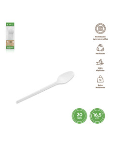 CUCHARA BASICA PS REUT. BLANCA B/20 165 MM
