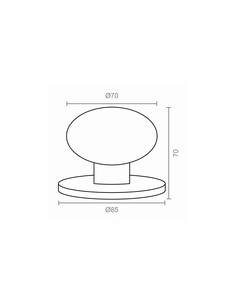POMO PUERTA NEGRO LISO 70X80 MM 2
