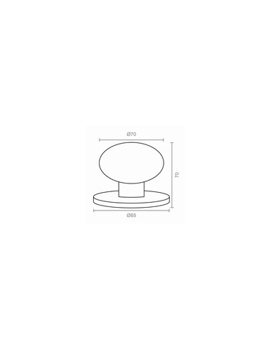 POMO PUERTA NEGRO LISO 70X80 MM