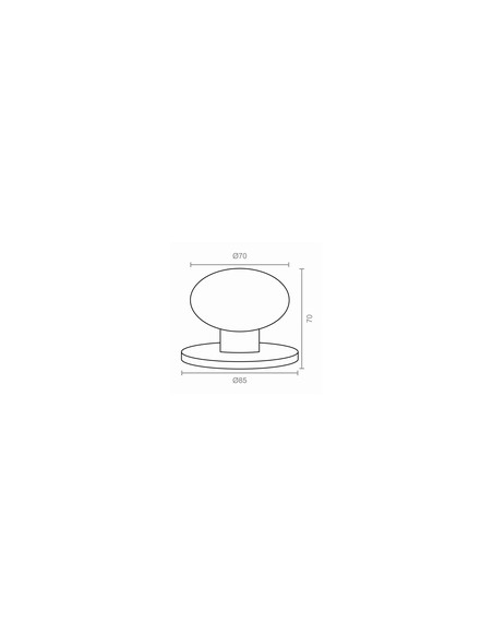 POMO PUERTA NEGRO LISO 70X80 MM