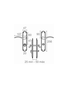 MANILLA CONDENA IZDA 202 NIQUEL SATINADO 47 MM 2