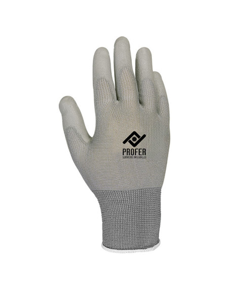 GUANTE PU GRIS B/6 T.9