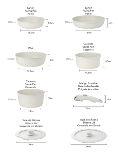 BATERIA COCINA WHITE 8 PZAS