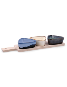 BOL TRIANGULAR APERITIVO SET-3 C/TABLA MOANA