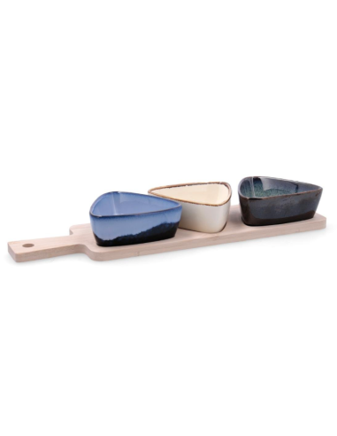 BOL TRIANGULAR APERITIVO SET-3 C/TABLA MOANA