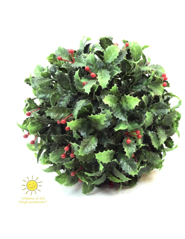 BOLA ACEBO EXTERIOR NAVIDAD 25 CM