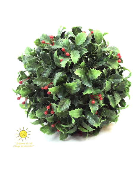 BOLA ACEBO EXTERIOR NAVIDAD 25 CM