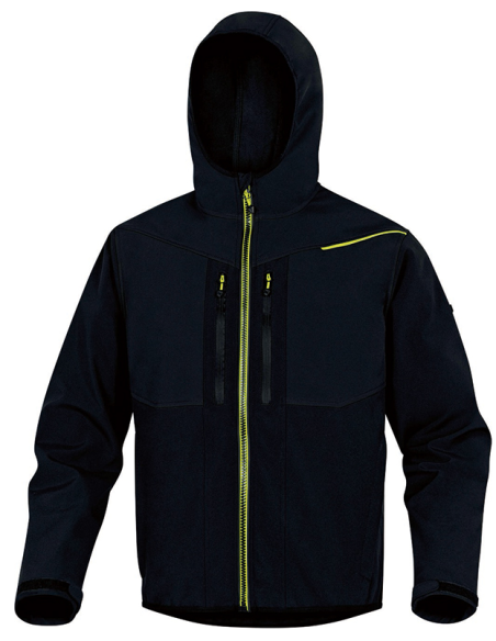 CHAQUETA SOFTSHELL NGR/AMARILLA XXL