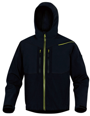 CHAQUETA SOFTSHELL NGR/AMARILLA L