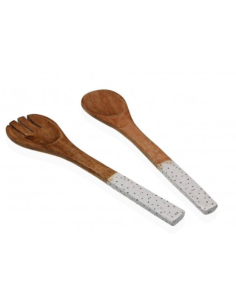 CUBIERTOS SERVIR MADERA SPECKLE SET-2 30 CM