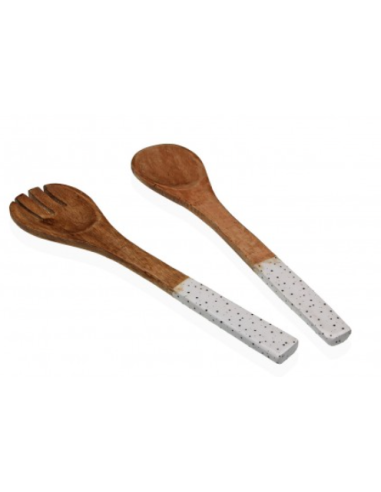 CUBIERTOS SERVIR MADERA SPECKLE SET-2 30 CM